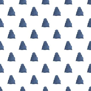Repeating garbage bags pattern on white background Stock Illustration