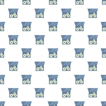 Repeating gears inside boxes seamless pattern 스톡 일러스트