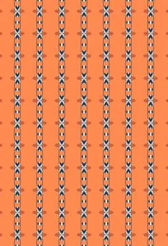 Repeating geometric background rendered in clay red, sunset orange, warm sand, o 스톡 일러스트