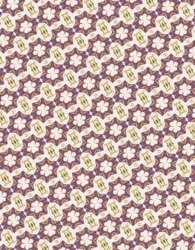 Repeating geometric background rendered in lemon peel, herbal tea, dried chili, Stock Illustration