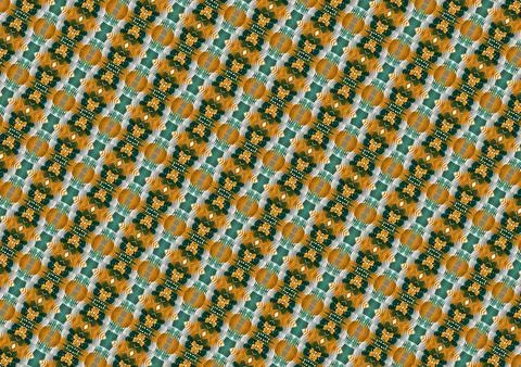 Repeating geometric background rendered in vanilla, khaki gold, jungle gree.. Stock Illustration
