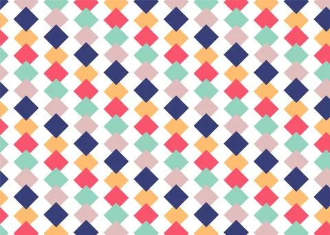 Repeating geometric diamond pattern in bright and pastel tones creates a pl.. Illustrazione stock