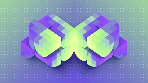 Repeating geometric elements with a color gradient. 3d rendering loop animation Stock Footage 311572572