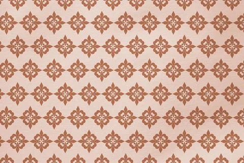 Repeating geometric floral motif pattern is appearing on flat design wallpaper Stock Illustration
