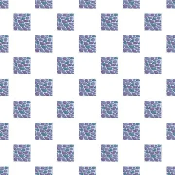 Repeating geometric pattern with cobblestone texture squares Stock Illustration