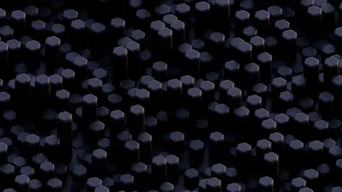 A repeating geometric pattern of dark hexagons creates a sense of depth and mode Stock Footage 340238336