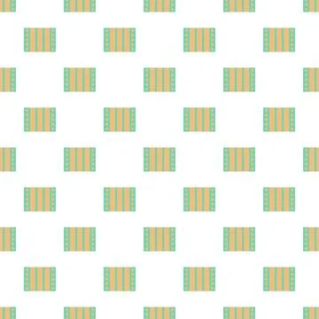 Repeating geometric pattern with orange and green rectangles 库存插图