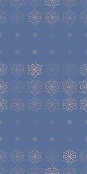 Repeating geometric rosettes in muted blue and peach create an elegant orna.. Illustrazione stock