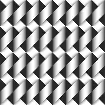 Repeating geometric shapes seamless pattern weaving wide lines minimal styl.. Illustrazione stock