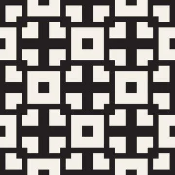 Repeating Geometric Stripes Tiling. Vector Seamless Monochrome Pattern Stock Illustration