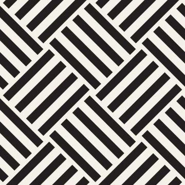 Repeating Geometric Stripes Tiling. Vector Seamless Monochrome Pattern Stock Illustration