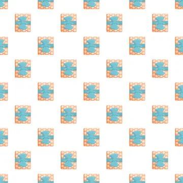 Repeating gift box pattern with blue bows イラスト素材