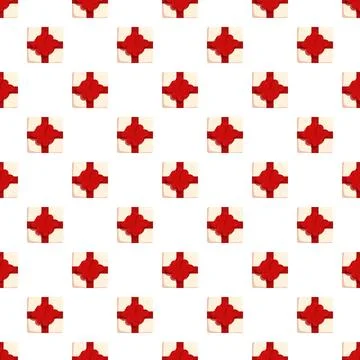Repeating gift box pattern with red ribbon Illustrazione stock