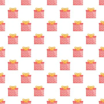 Repeating gift box polka dot pattern background イラスト素材