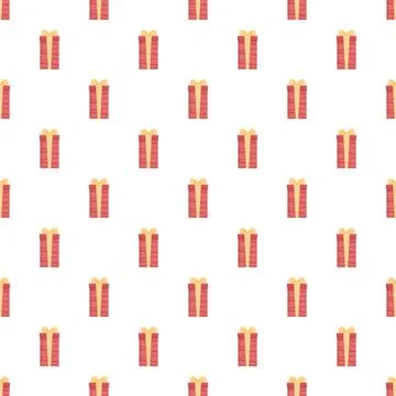 Repeating gift red box with yellow ribbon pattern Stock Illustration