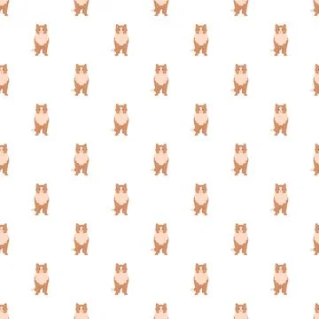 Repeating ginger cat pattern creating continuous textile design Stock Illustration