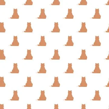 Repeating ginger cat pattern creating a seamless background 스톡 일러스트