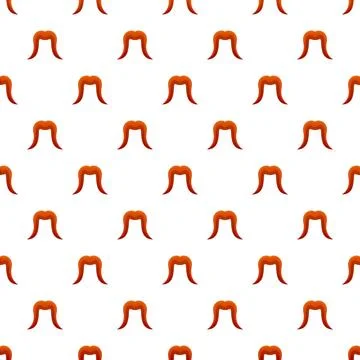 Repeating ginger mustache pattern on white background Stock Illustration