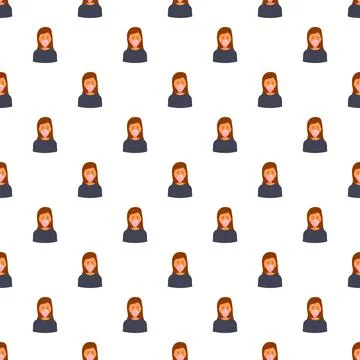 Repeating girl chewing bubble gum cartoon pattern Stock Illustration
