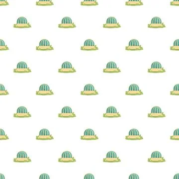 Repeating glass dome greenhouse pattern on white background Stock Illustration
