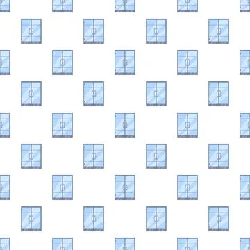 Repeating glass doors pattern with office building entrance concept Stock Illustration