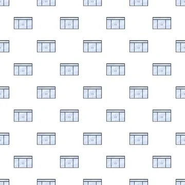 Repeating glass doors pattern seamless background Stock Illustration