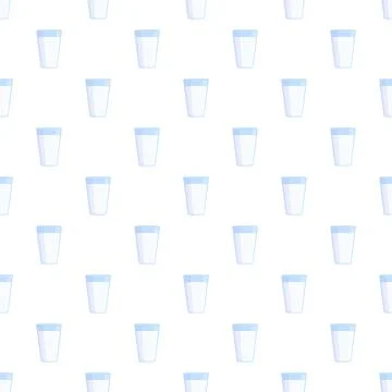 Repeating glasses with light blue liquid seamless pattern Stock Illustration