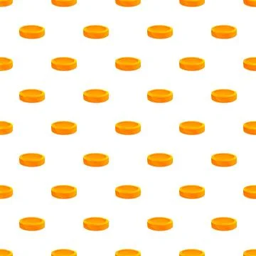 Repeating gold coins creating seamless white pattern Stock Illustration