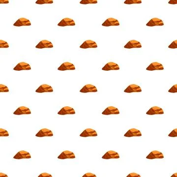 Repeating gold nuggets pattern on white background Stock Illustration