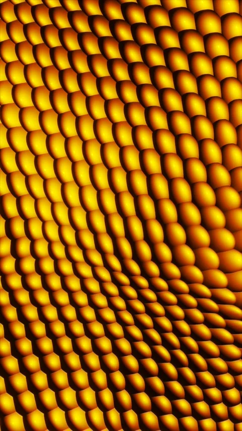 Repeating golden 3D scales creating a patterned metallic abstract surface Stock Footage 317515976