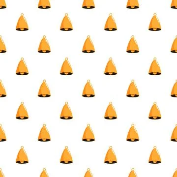 Repeating golden bells pattern for holiday decoration Stock Illustration