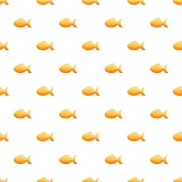 Repeating goldfish cracker snack pattern on white background Stock Illustration