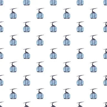 Repeating gondola lift pattern for winter tourism Illustrazione stock