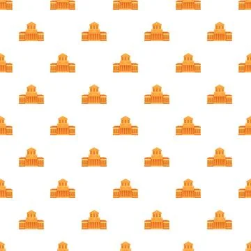 Repeating government building pattern on white background Illustrazione stock