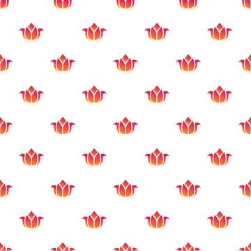 Repeating gradient tulip flower shapes creating seamless pattern Illustrazione stock