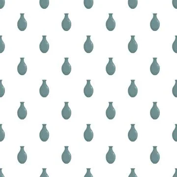 Repeating gray ceramic vases creating seamless pattern background Illustrazione stock