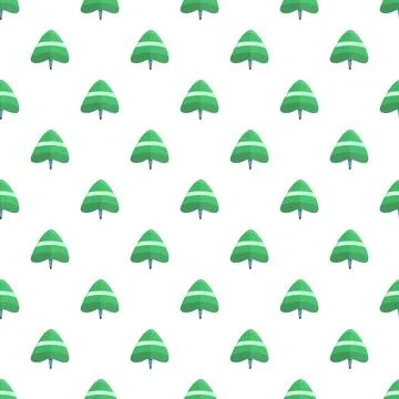 Repeating green abstract trees creating seamless pattern Stockillustratie