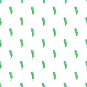 Repeating green and blue feather pattern background イラスト素材