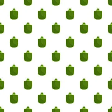 Repeating green army canteen pattern on white background Stock Illustration