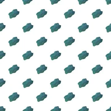 Repeating green blob shapes on white background seamless pattern Illustrazione stock
