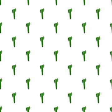 Repeating green cactus succulents creating seamless pattern Stock Illustration