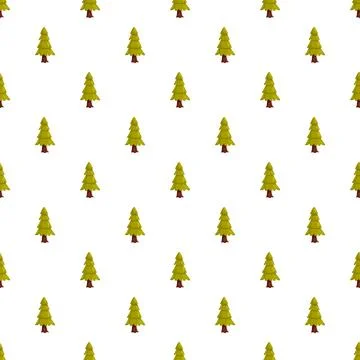 Repeating green fir trees creating seamless pattern 库存插图