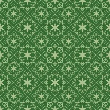 Repeating green floral pattern design element 스톡 일러스트