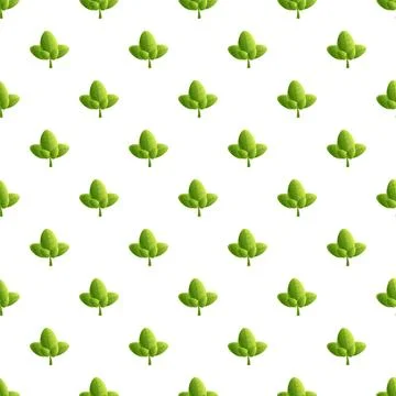 Repeating green fresh leaves creating a natural seamless pattern Stock Illustration