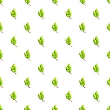 Repeating green leaf pattern representing nature and ecology Stock Illustration