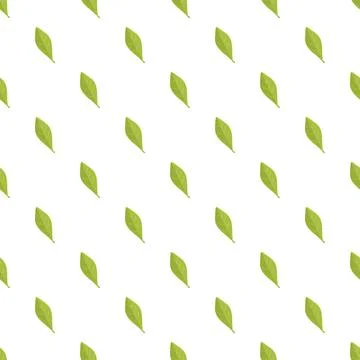 Repeating green leaf pattern on white background Stockillustratie