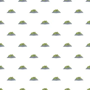 Repeating green mountains creating seamless nature pattern Stock Illustration