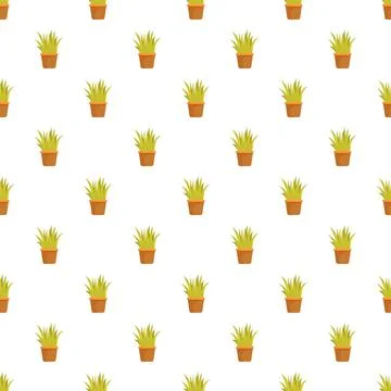 Repeating green potted plants creating a seamless pattern 스톡 일러스트