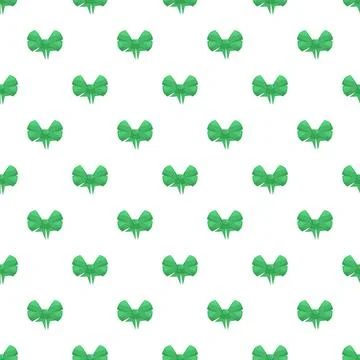 Repeating green ribbon bows creating seamless pattern background Stock Illustration