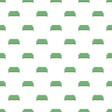 Repeating green sofas forming a seamless design Stock Illustration